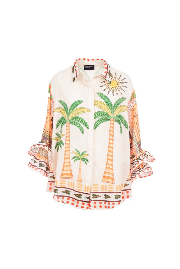 CHUY CAMICIA BIANCA MULTICOLORE