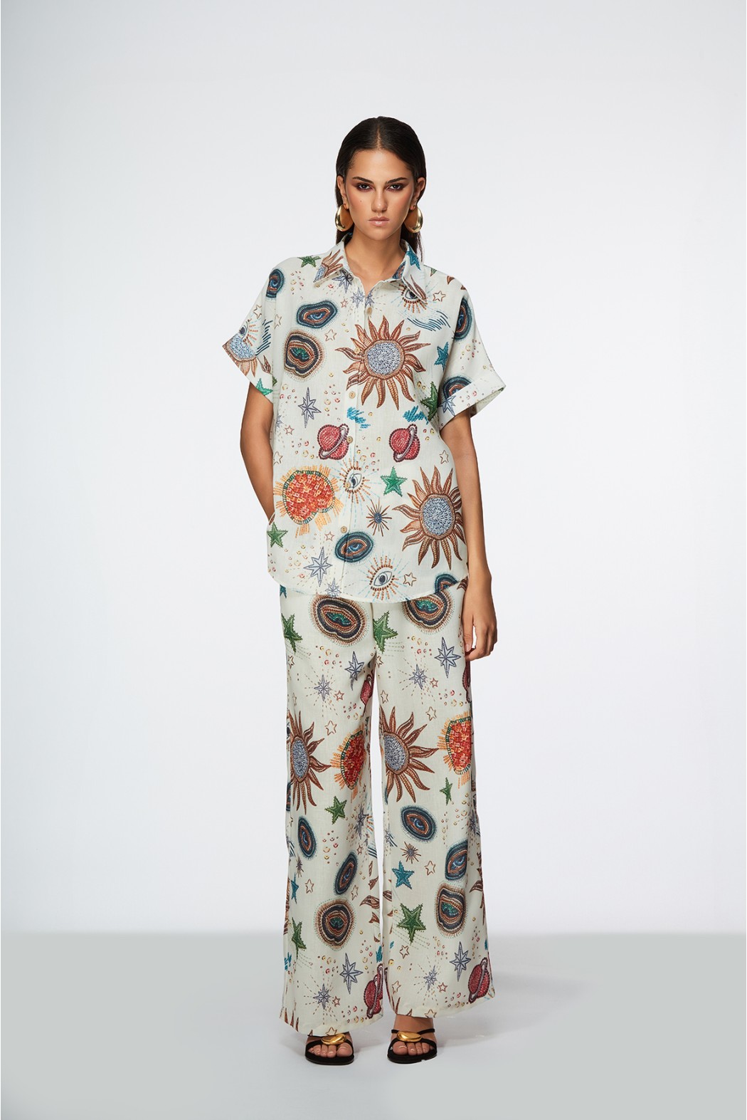 HONTOBA CAMICIA BIANCO MULTICOLORE