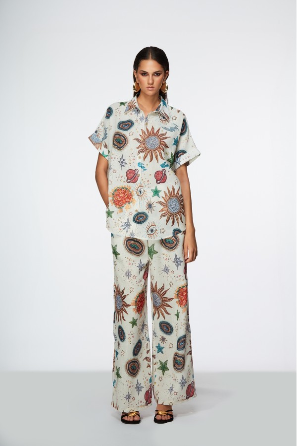 HONTOBA CAMICIA BIANCO MULTICOLORE