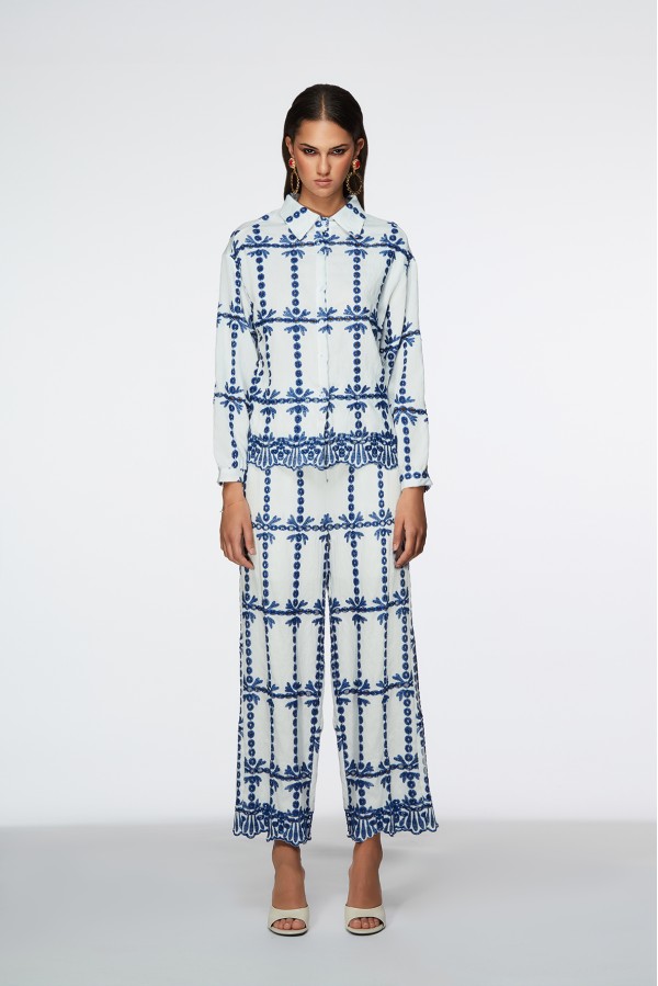 LA PLAYA CAMICIA BIANCO BLU