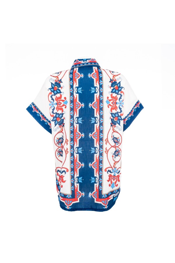 MATACHI CAMICIA BLU ROSSO