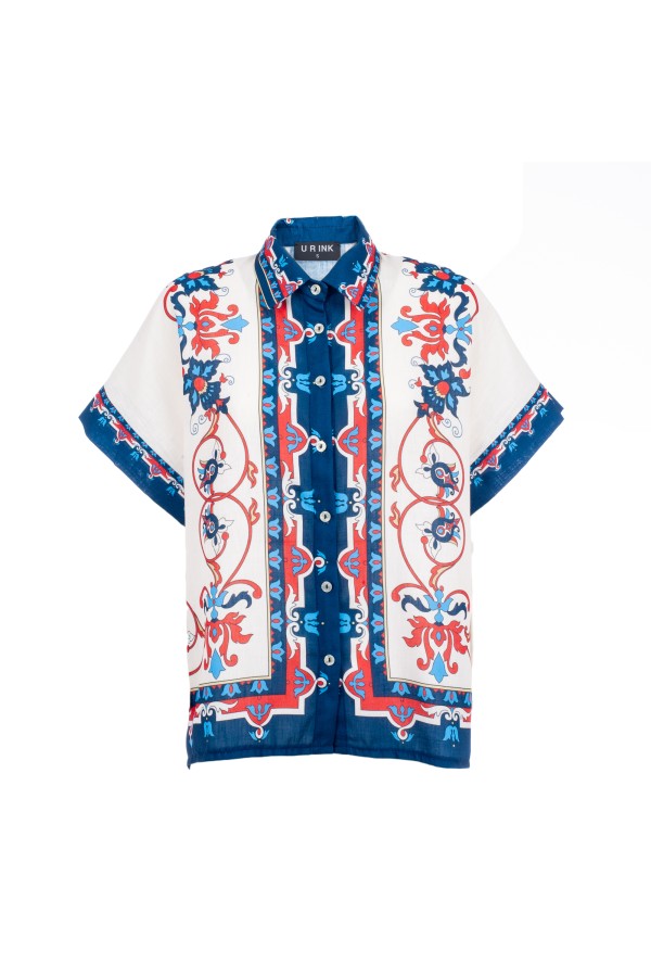 MATACHI CAMICIA BLU ROSSO