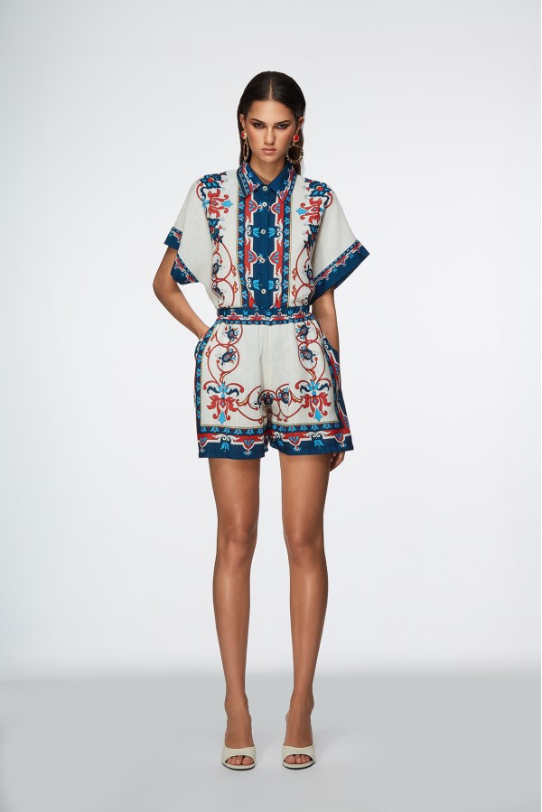 MATACHI CAMICIA BLU ROSSO