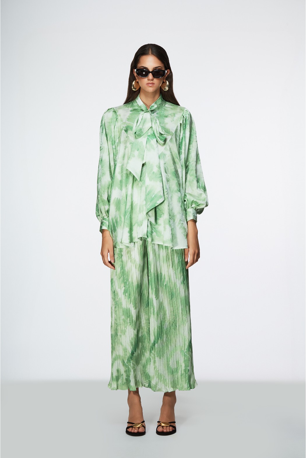 MECO BLUSA VERDE BIANCO