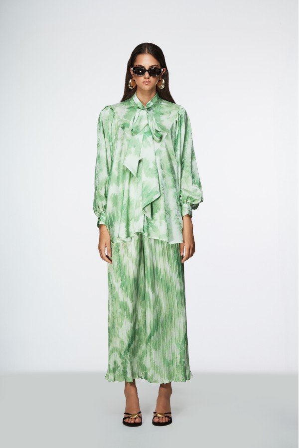 MECO BLUSA VERDE BIANCO