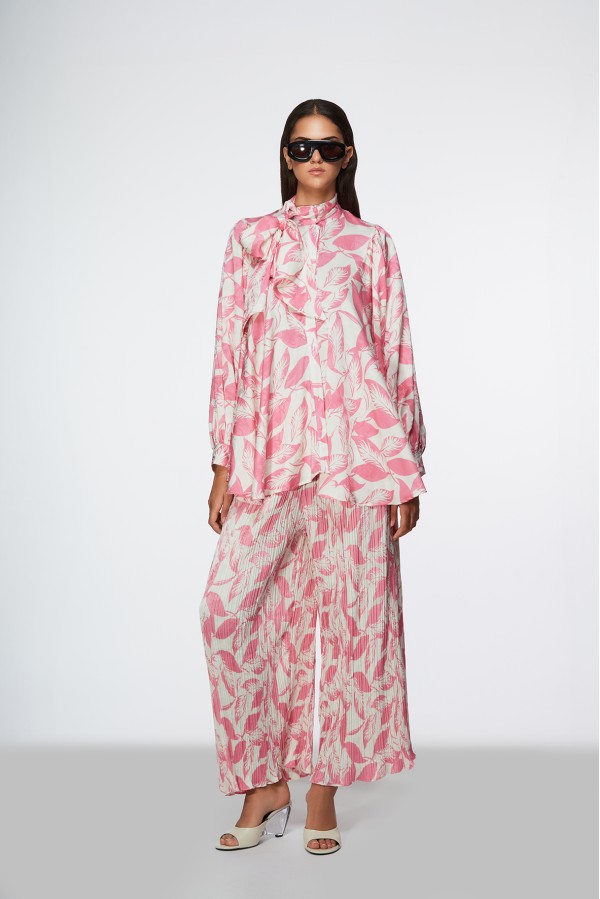 MECO PANTALONE ROSA BIANCO