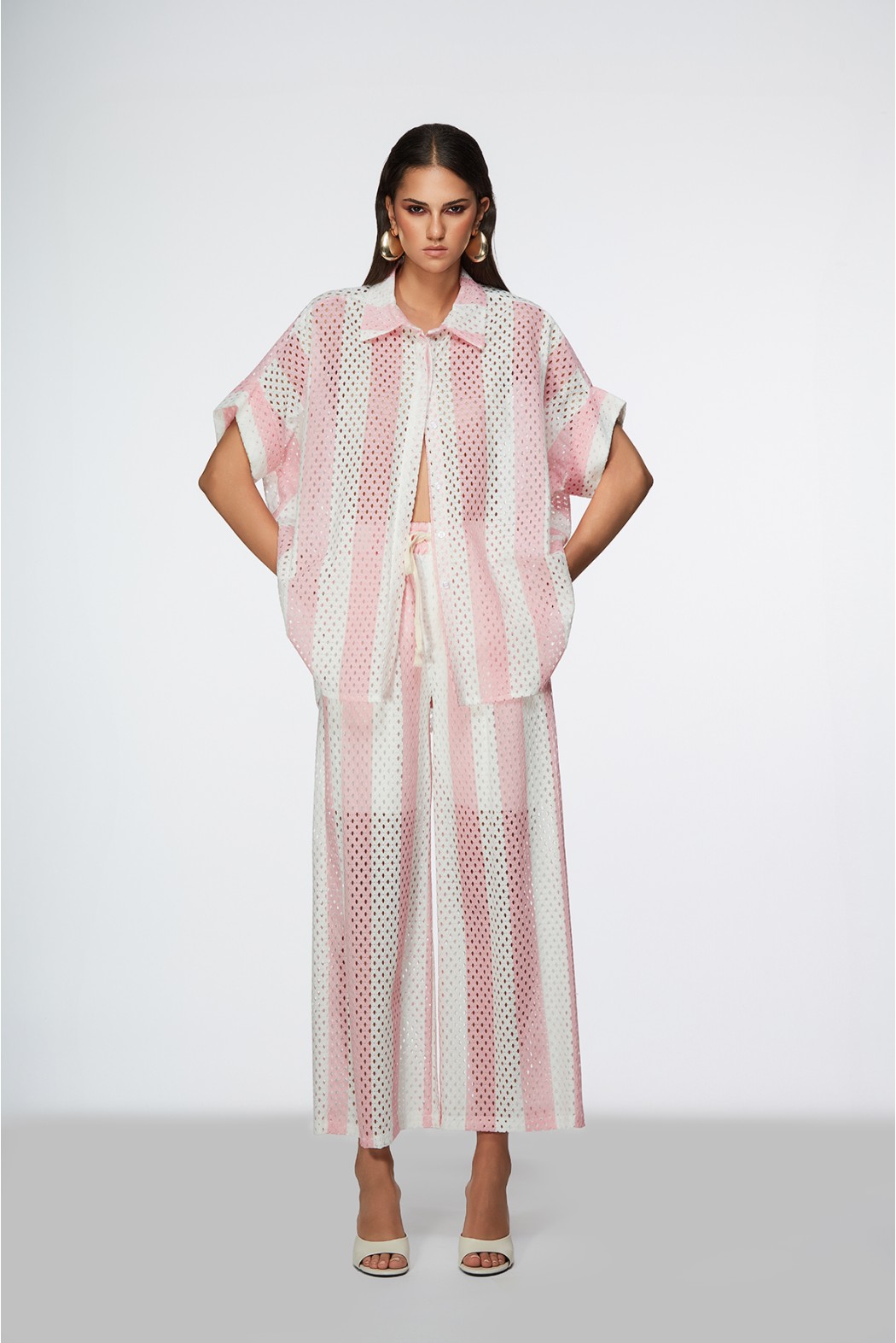 RIVAS CAMICIA ROSA BIANCO