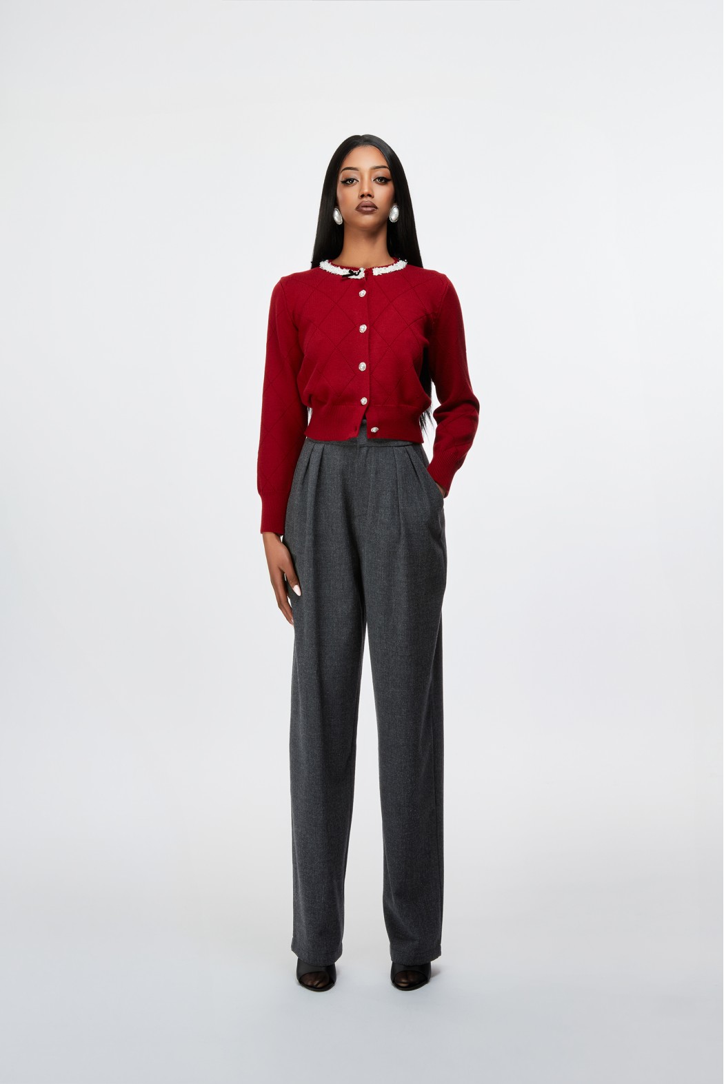 LEBU CARDIGAN BORDEAUX