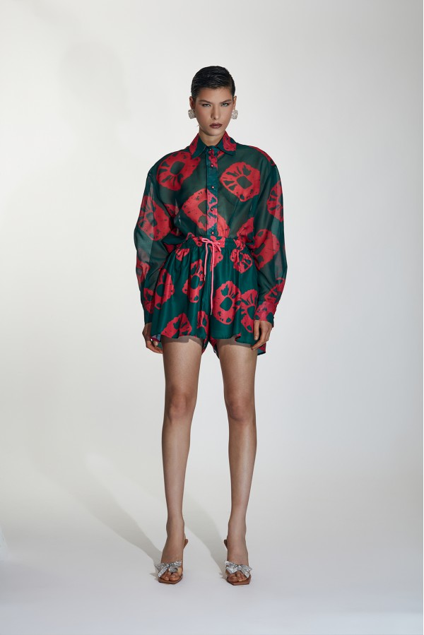ARANJUEZ   094S411 SHORTS VERDE/MAGENTA