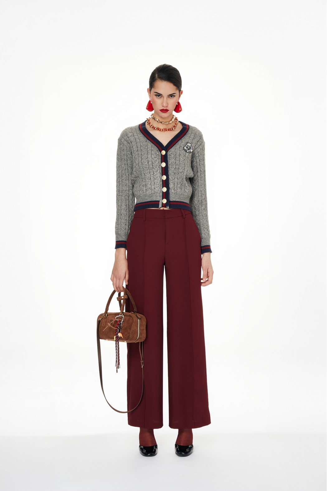 TACAJO     244W5A7 PANTALONI BORDEAUX